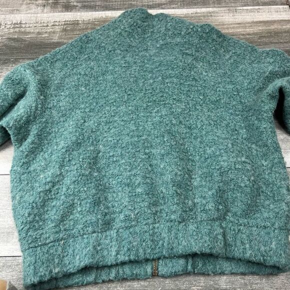 ASOS Green Wool-Blend Textured Zip Bomber Cardigan Jacket – Size 8 - Picture 7 of 10